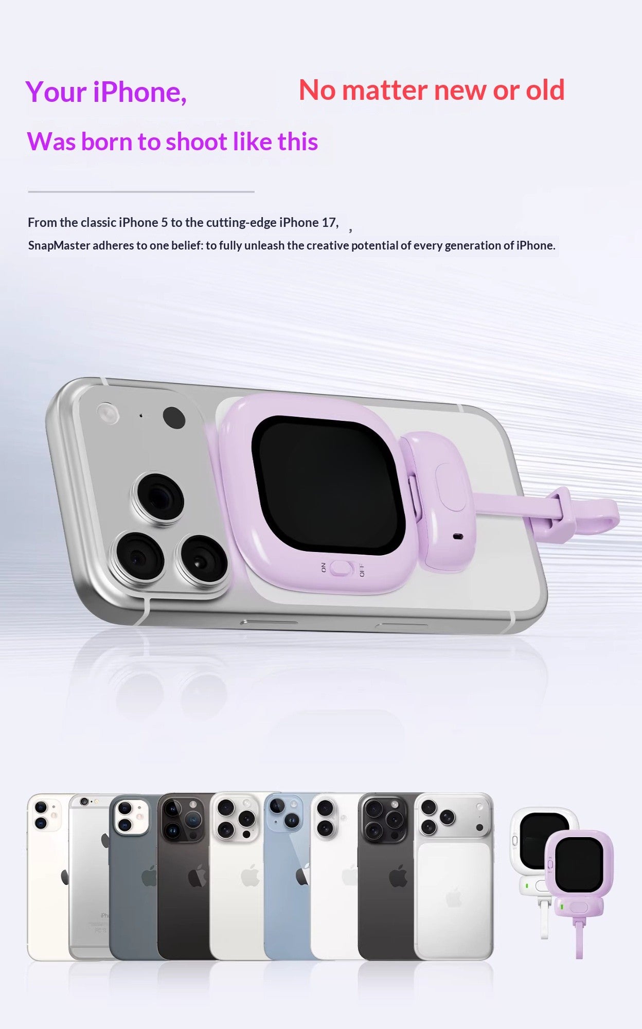 Wireless Selfie Display Magnetic Rear-Mounted Casting Device For Photography